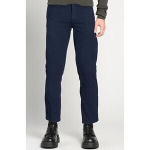 Teleria Zed Mens Italian Performance Chino Pants Size 35 Navy Blue Business